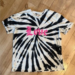 No Boundaries Black and White Tie-Dye Love Tee
